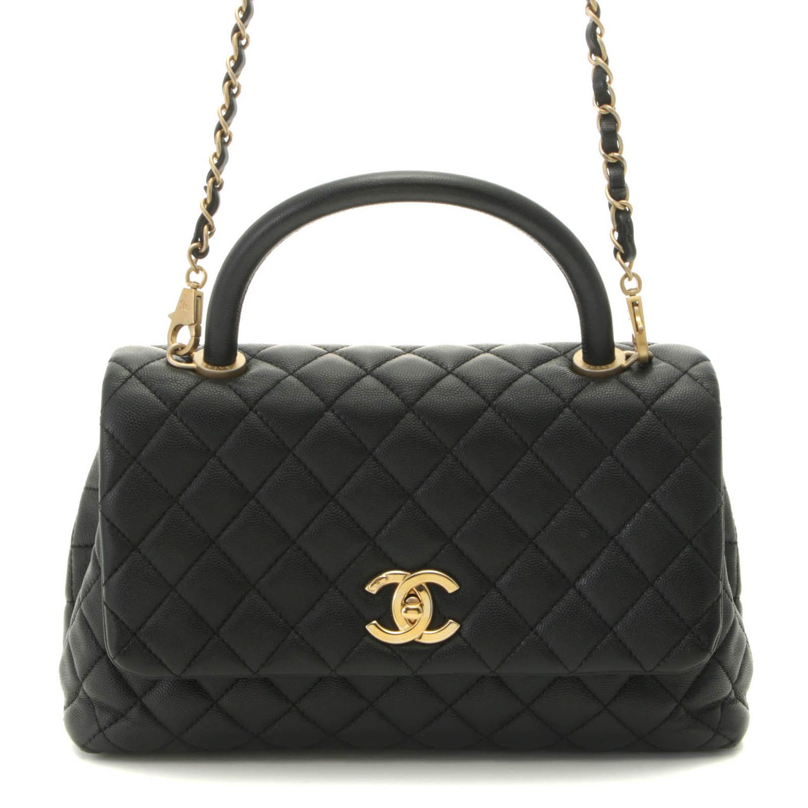CHANEL シャネル ココハンドル29 ブラック/GP キャビア A92991 ハンドバッグ キャビアスキン ブラック/GP レディース【中古】436
