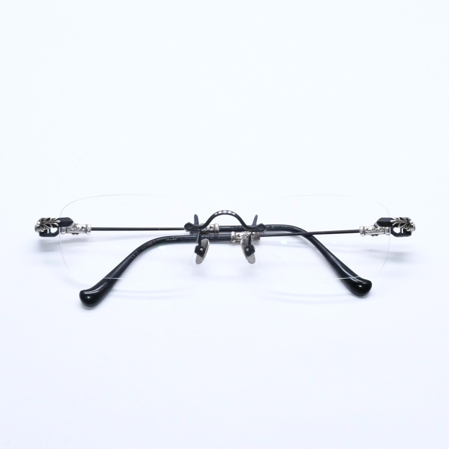 極美品 CHROME HEARTS クロムハーツ PILLS 3 メガネ シルバー925 55