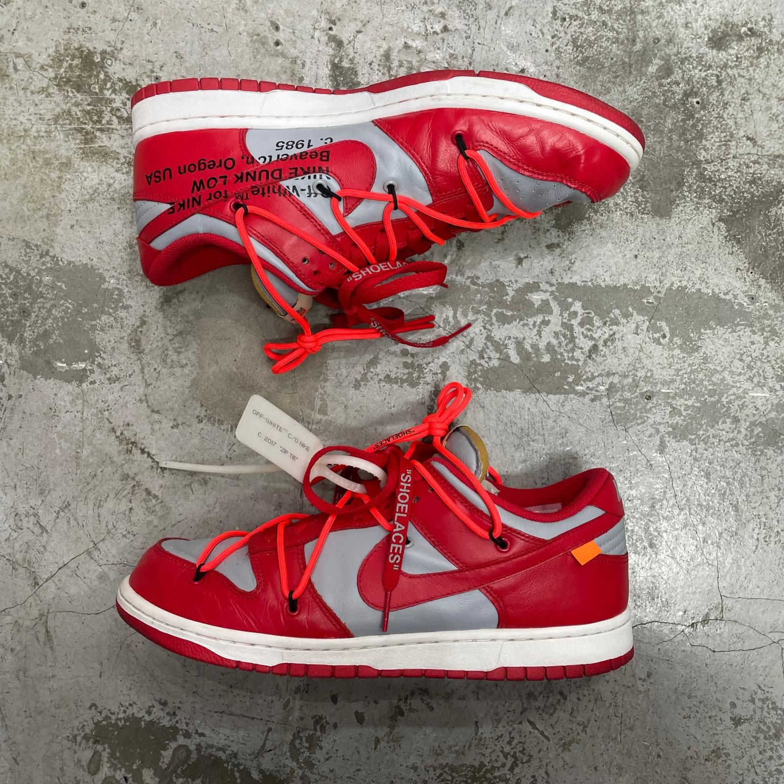 国内正規 NIKE  × OFF-WHITE Dunk Low University Red ダンク スニーカー ナイキ  × オフホワイト CT0856-600 レッド （19842M） 国内正規 NIKE × OFF-WHITE Dunk Low University Red ダンク