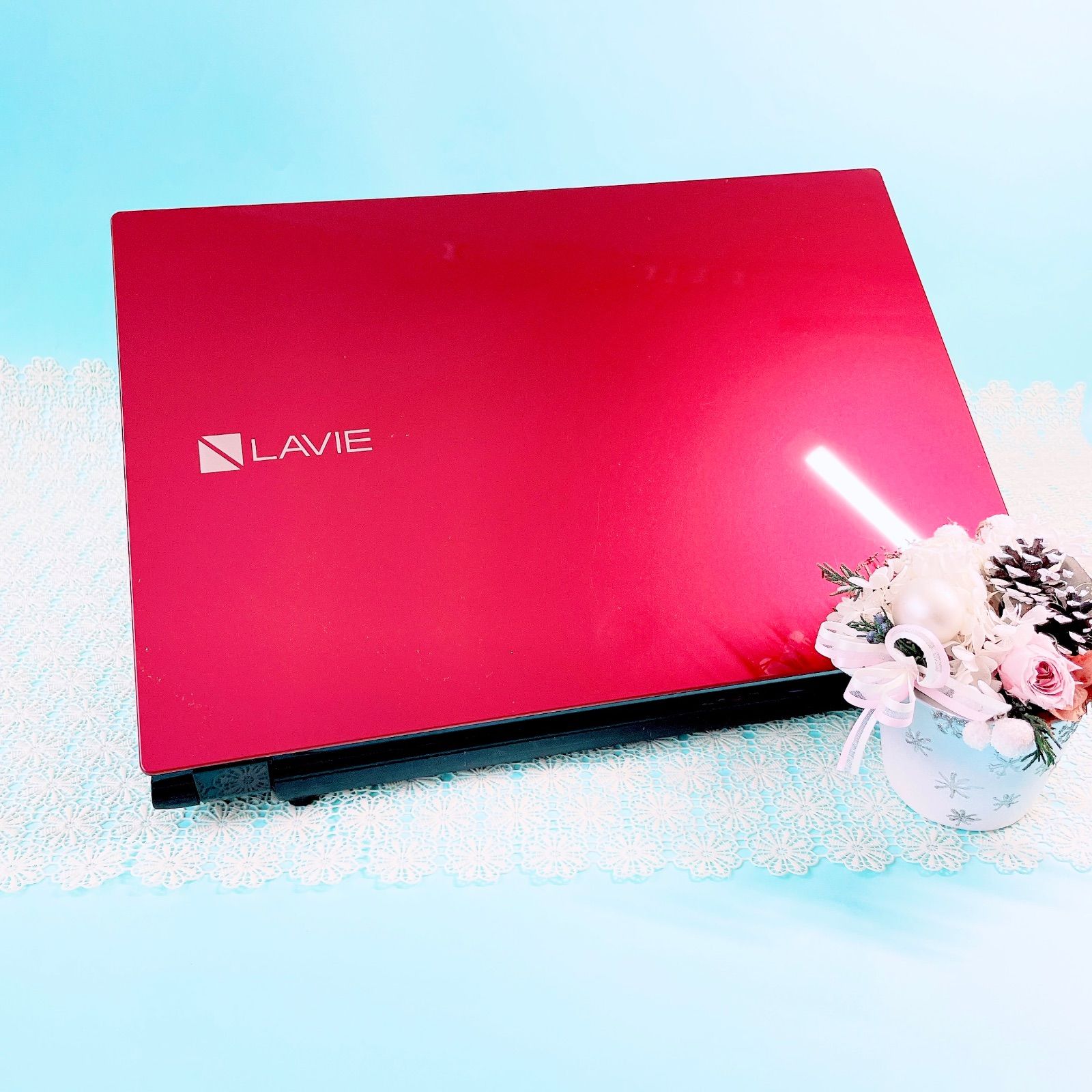 SALE‼️バッテリー良好✨️ブルーレイ✨️おしゃれ赤ノートパソコン大容量1TBカメラ バッテリー良好‼️NEC大容量1TB Blu-ray ノートパソコン WEBカメラ