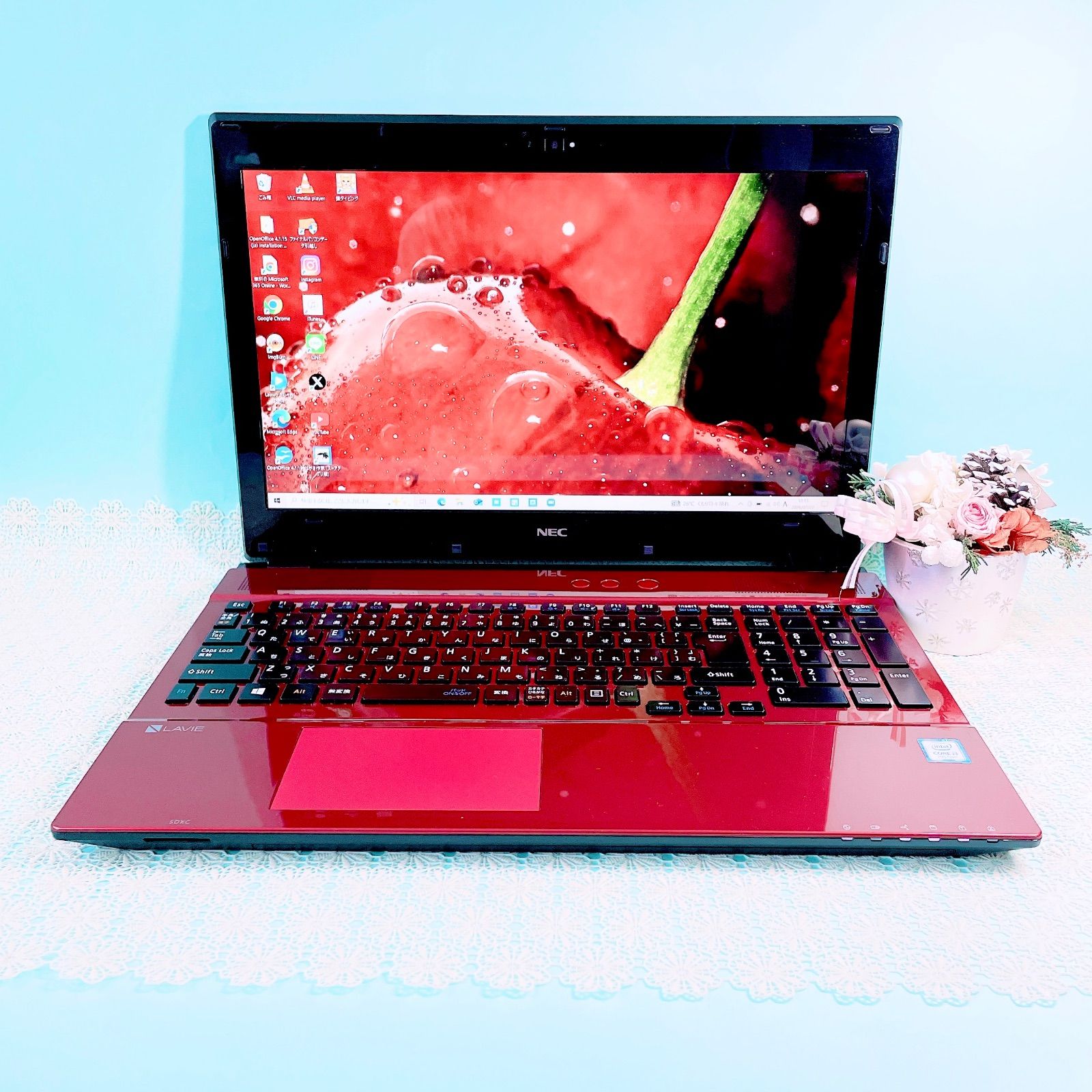 【美品】【バッテリー良好】すぐ使える！NEC LAVIE 大容量1TB バッテリー良好‼️NEC大容量1TB Blu-ray ノートパソコン WEBカメラ