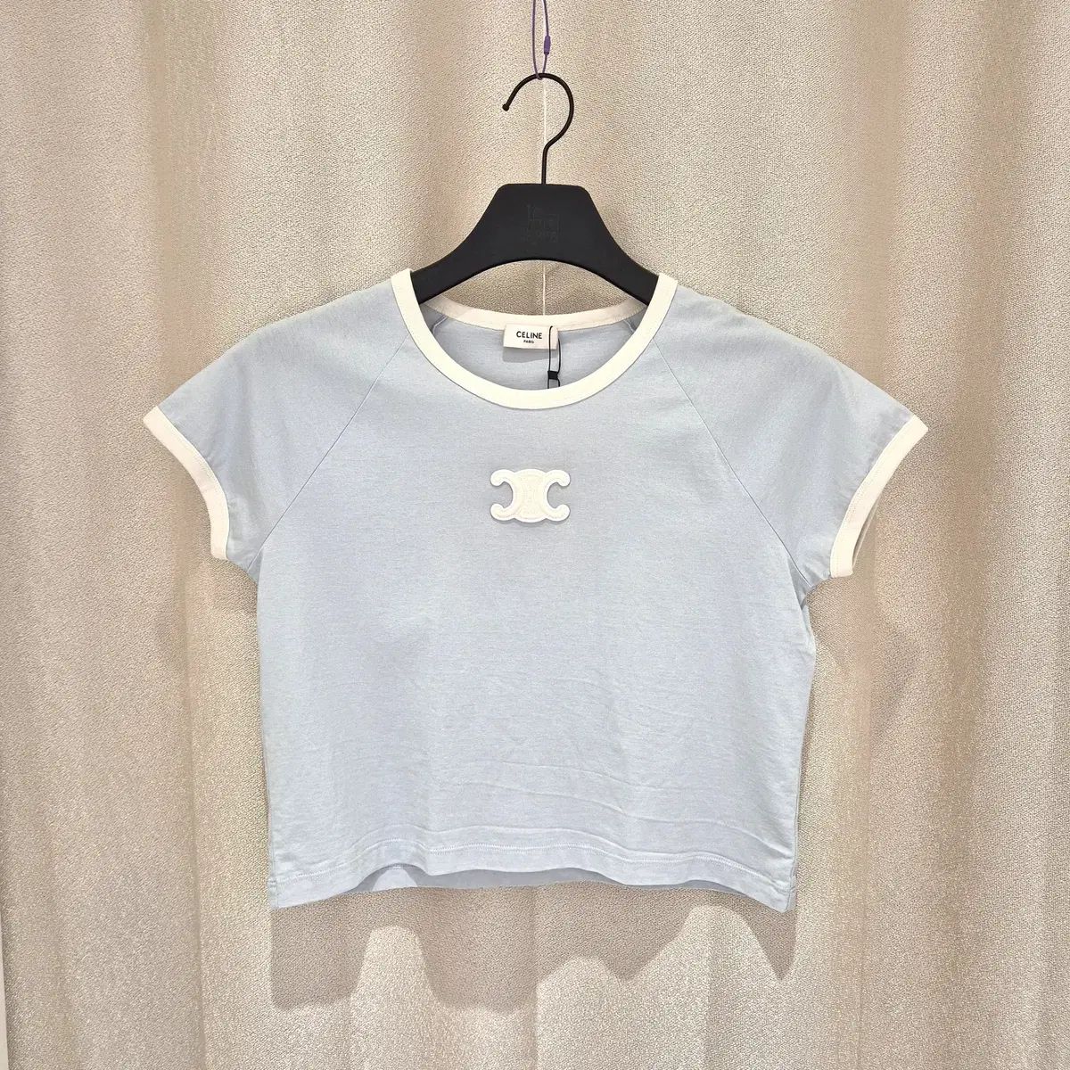 Celine セリーヌ トリグラフ 半袖 Tシャツ パステル ブルー
