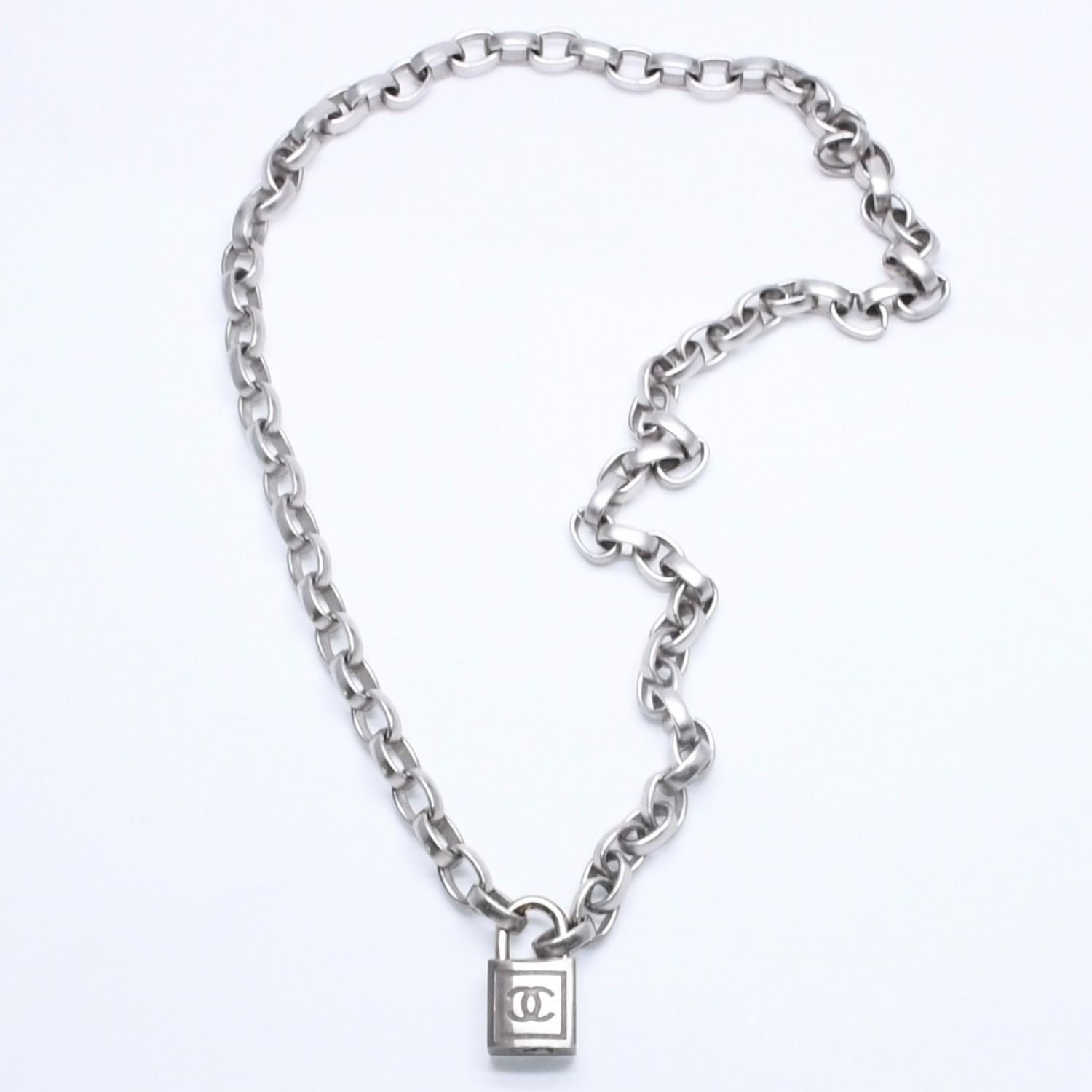 CHANEL シャネル ネックレス シルバーチェーン 南京錠 ココマーク