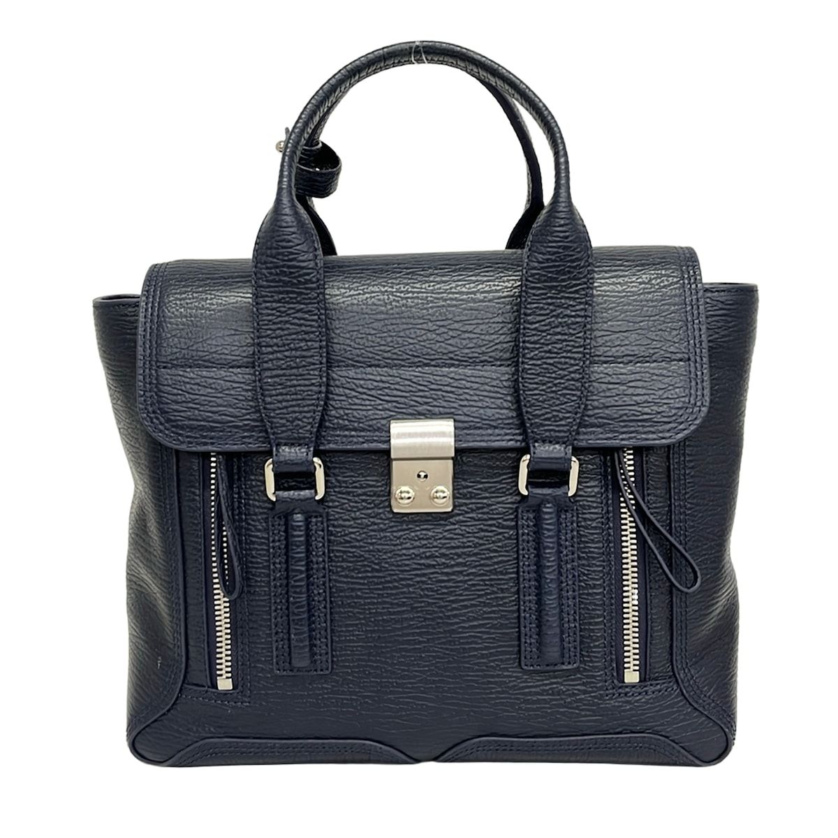 3.1 Phillip lim(スリーワンフィリップリム) ハンドバッグ パシュリミディアムサッチェル AC00-0179SKC ダークネイビー レザー
