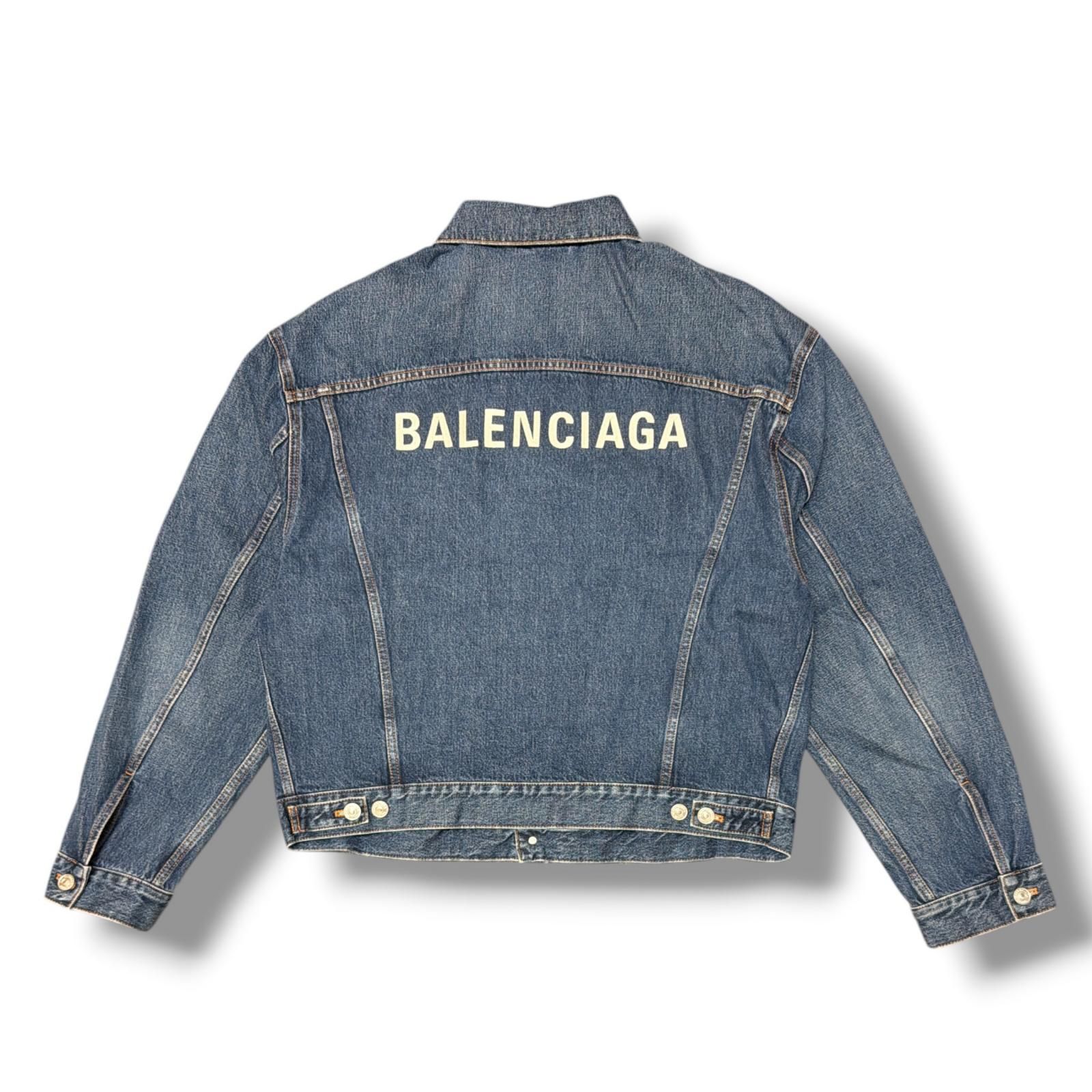 国内正規 BALENCIAGA バックロゴ デニムジャケット Gジャン