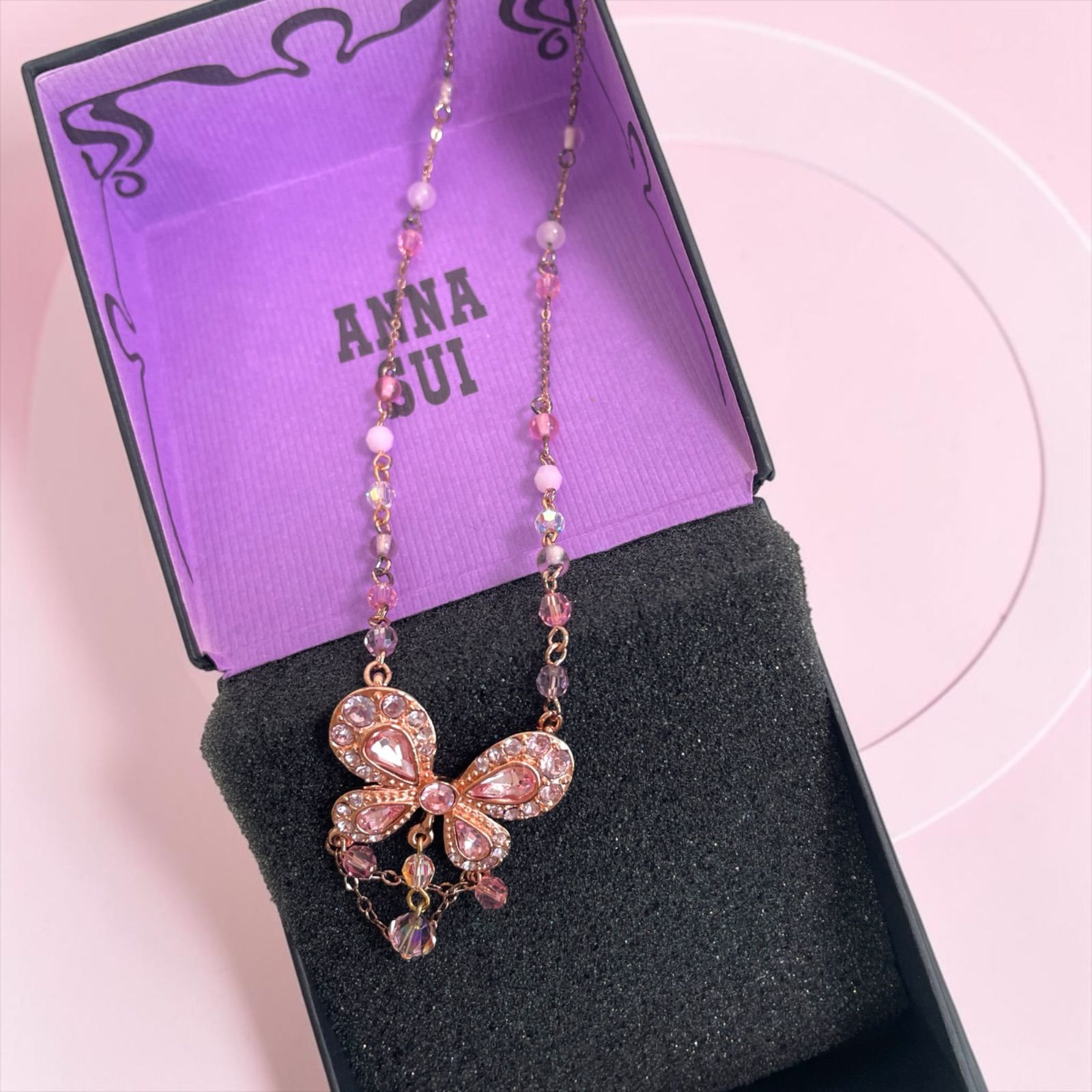 ANNA SUI ビジュー装飾ネックレス ANNA SUI 蝶モチーフ ネックレス 