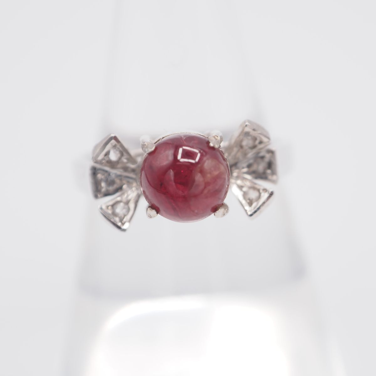 c287 ruby? pink spinels? SILVER925 Engraved Ring Diamond Style Design Silver Ring Size 14