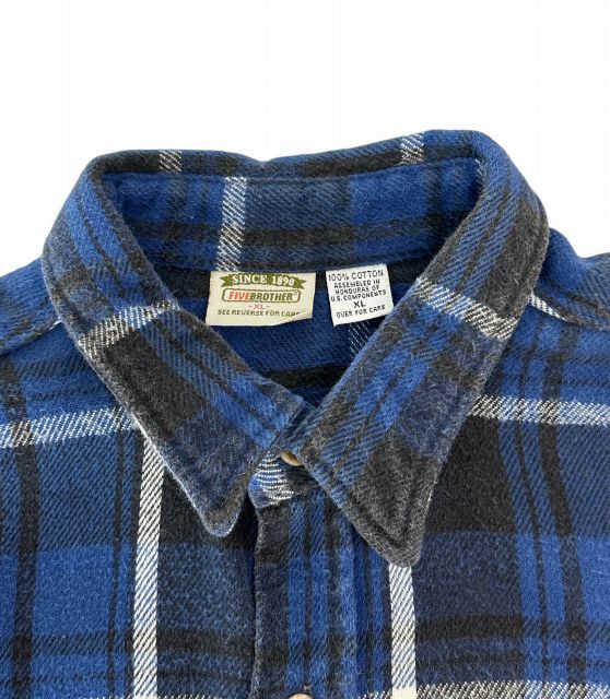 ファイブブラザー FIVE BROTHER VINTAGE 90s FLANNEL CHECK L/S SHIRT