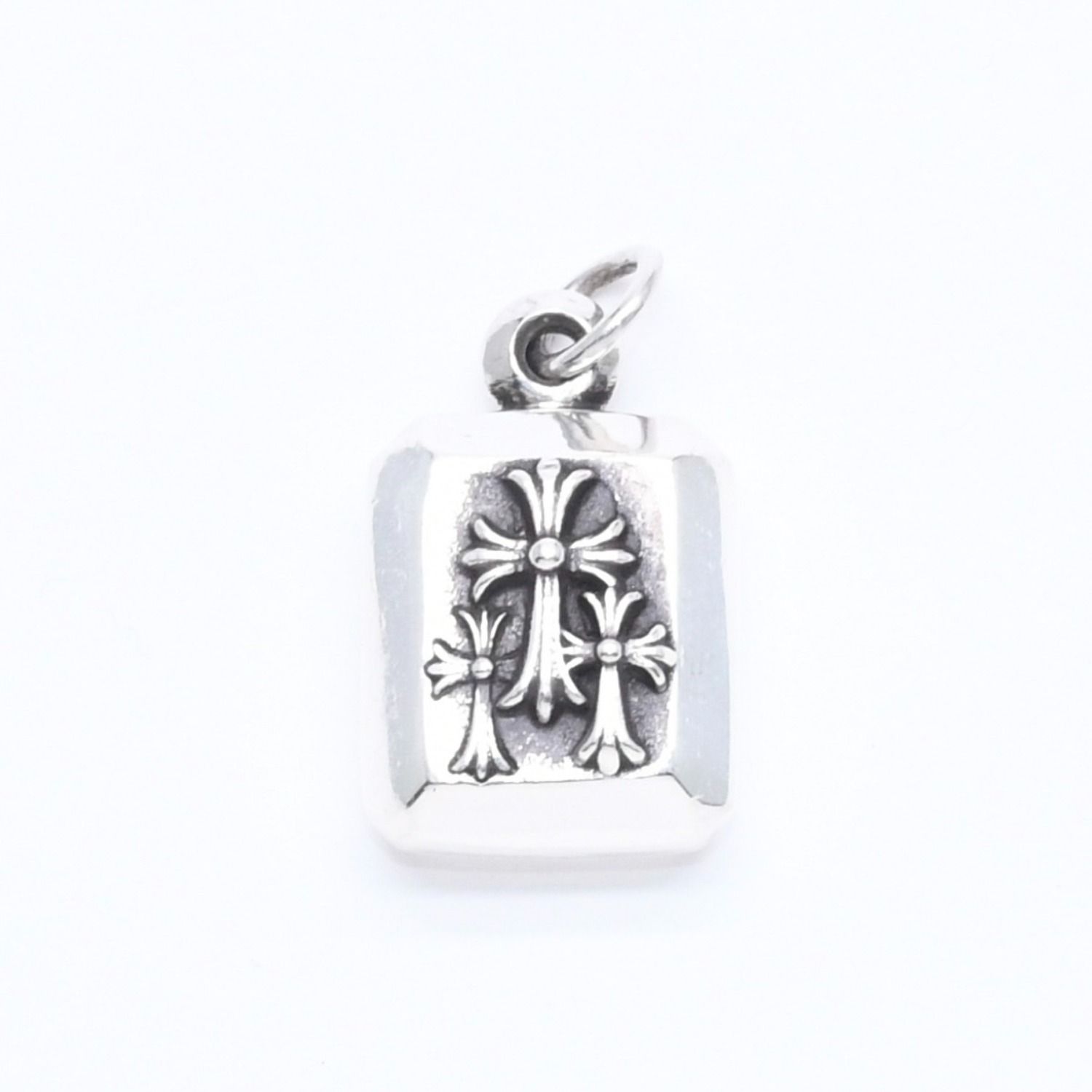 極美品 CHROME HEARTS クロムハーツ CHARM EMRLD CUT 3CRS チャーム エメラルドカット 3クロス ペンダントトップ 重量10.40g 中古 4a005582