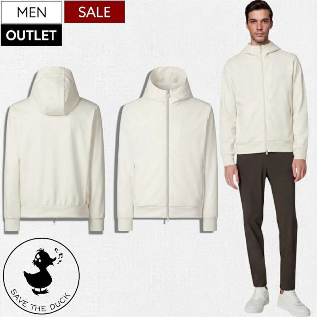 【OUTLET】【定価31,900円(税込)】SAVE THE DUCK -セーブ・ザ・ダック- 環境に配慮しつつも機能性バツグン！ダブルジップパーカー フーディブルゾン ウインドブレイカー マウンテンパーカー パッカブル 長袖 808-21301001 ホワ