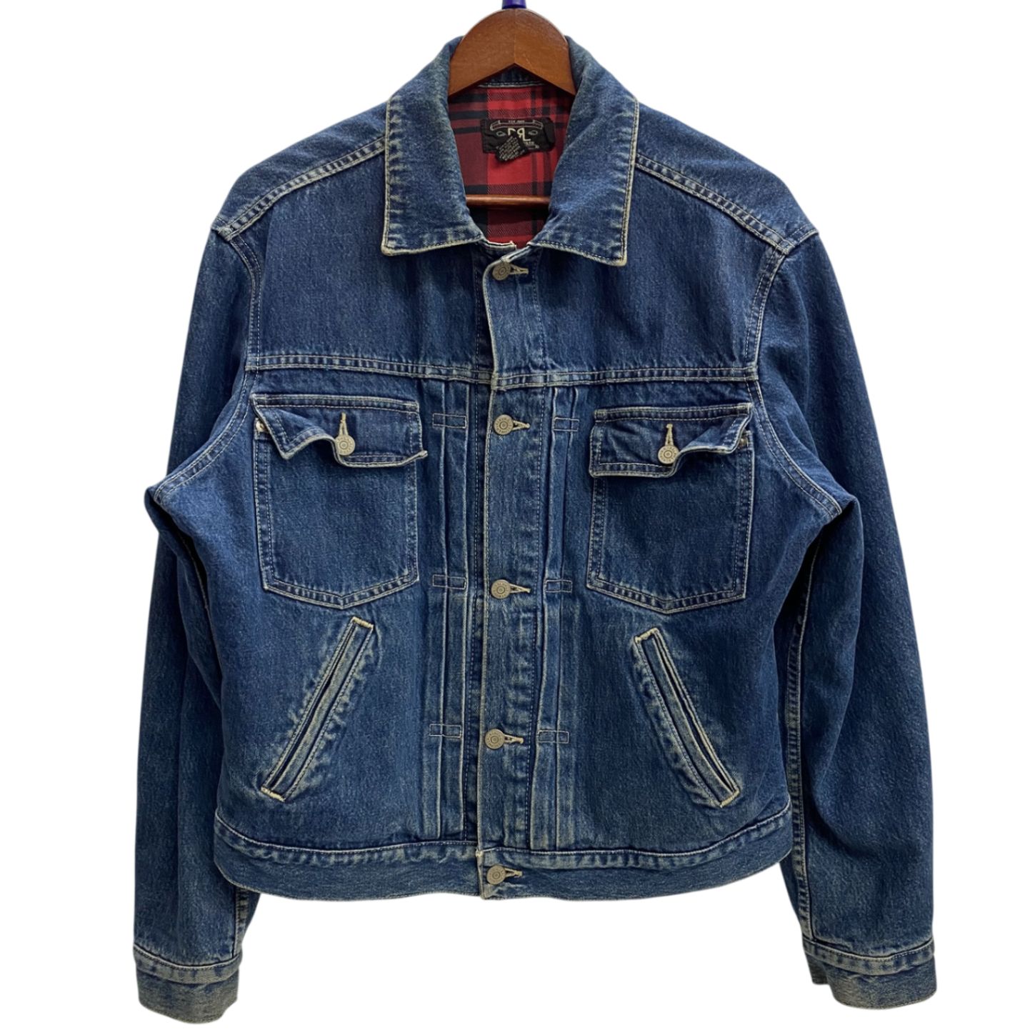 ダブルアールエル RRL 90's USA製 2nd Denim Jacket 三つ星タグ デニム ジャケット ブルー Mサイズ 201MT-6368 VB