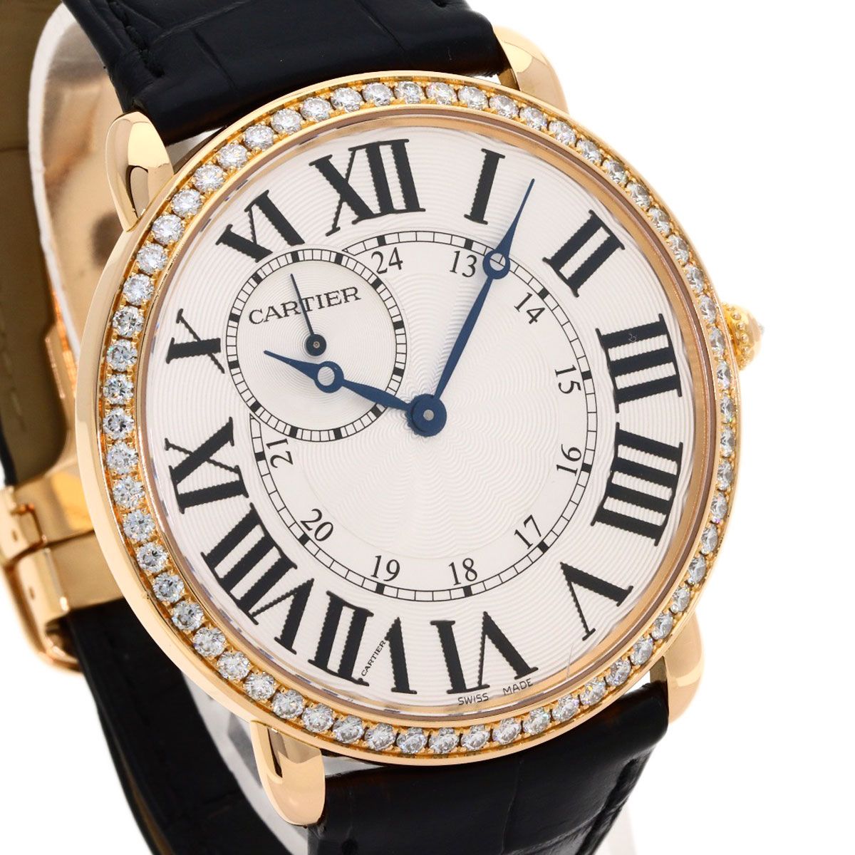 CARTIER カルティエ WR007001 ロンド ルイ カルティエ 腕時計 K18PG 革