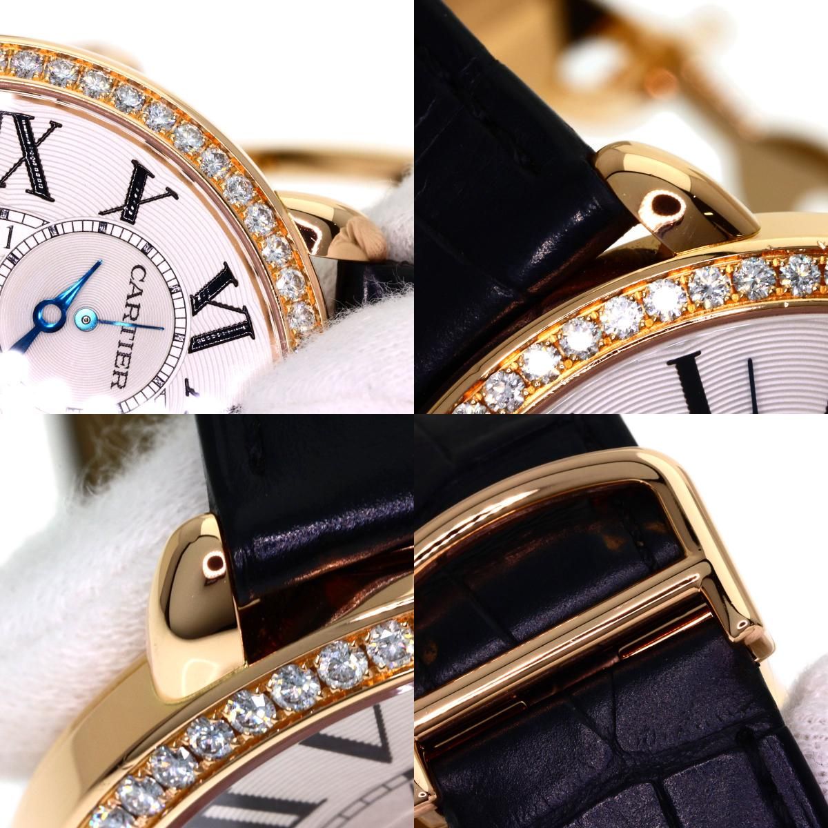 CARTIER カルティエ WR007001 ロンド ルイ カルティエ 腕時計 K18PG 革