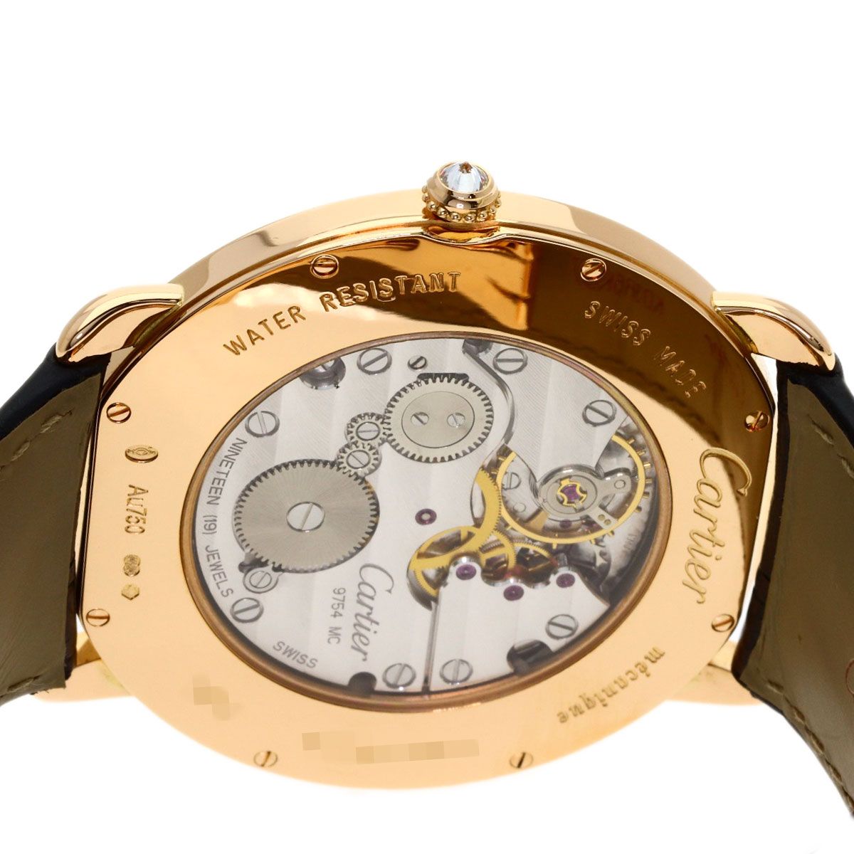 CARTIER カルティエ WR007001 ロンド ルイ カルティエ 腕時計 K18PG 革