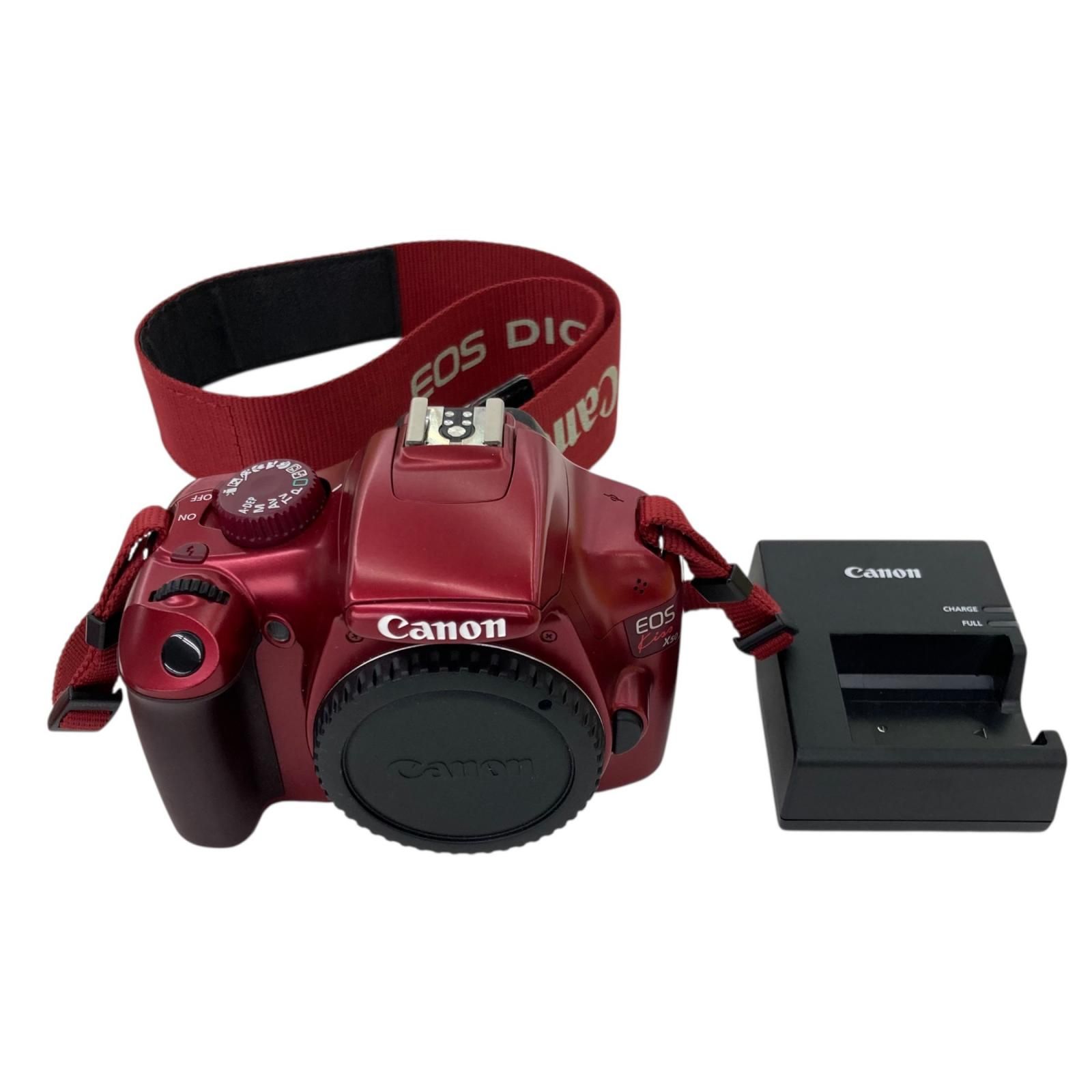 186000 動作確認済み canon キャノン EOS Kiss X50 デジタル一眼レフカメラ レッド