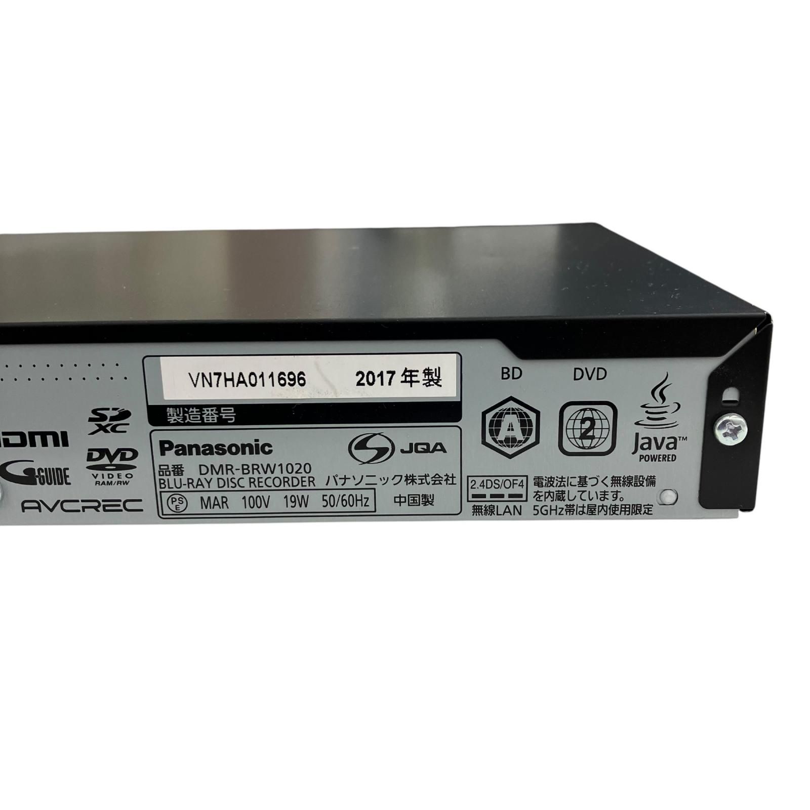 186000 現状品 Panasonic パナソニック Blu-rayレコーダー DMR-BRW1020