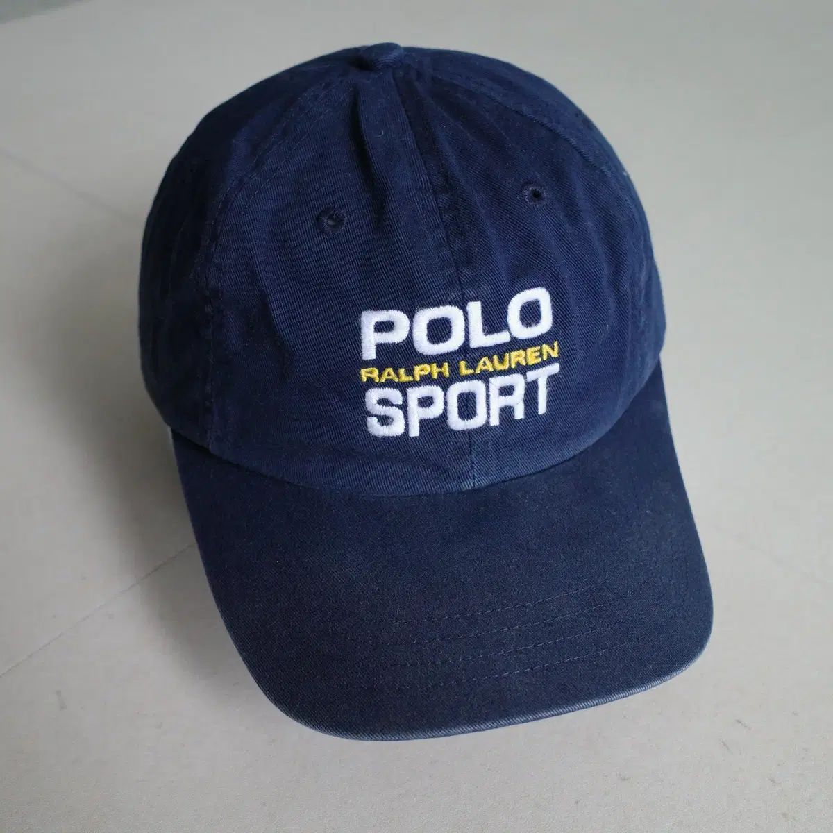 レア 90s ヴィンテージ POLO SPORT(ポロスポーツ) 刺繍 ロゴ ネイビー ベースボールキャップ
