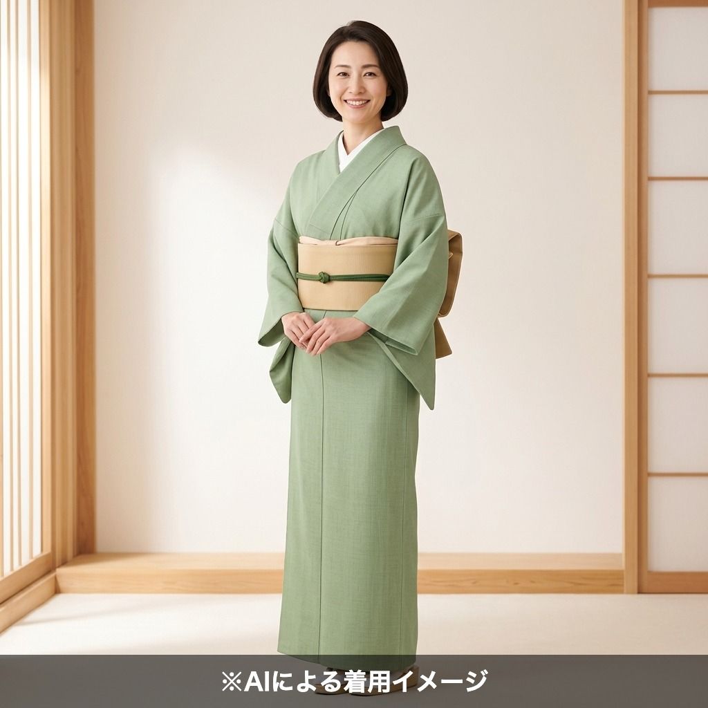 しつけ付き 本場真綿絢結城紬 無地紬 身幅・身丈・裄Lサイズ 身丈166.5