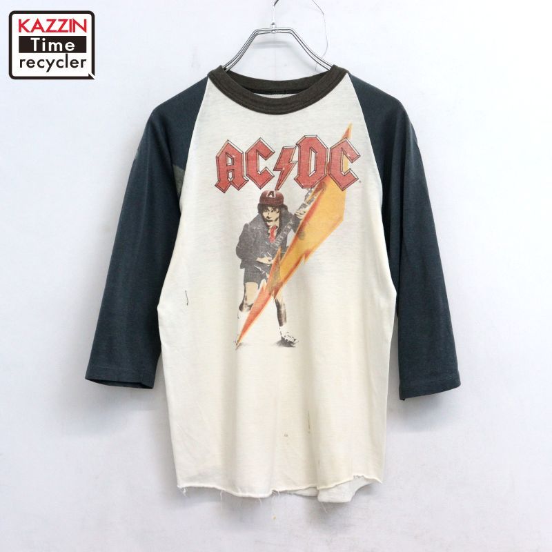 70s vintage AC/DC ラグラン 長袖Ｔシャツ メンズ ~XSサイズ相当