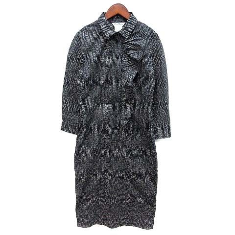マックスマーラ MAX MARA 白タグ 総柄 ストレッチ フリル ロング