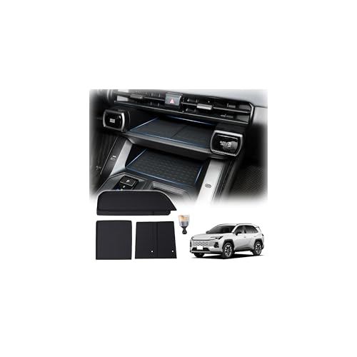 Auto Spec トヨタ 新型RAV4 60系 専用 収納トレイマット 3点セット 助手席オープントレイ センタートレイ ワイヤレス充電マット 対応 シリコンラバー ソフトブラシ付きキズ防止 小物整理 簡単取付 内装パーツ 2025年12月 7c3de427