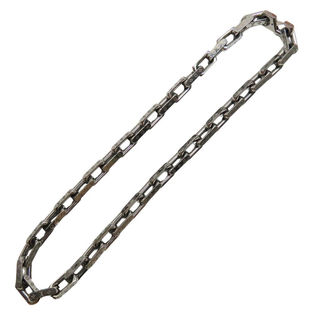 【中古】LOUIS VUITTON ルイヴィトン M00307 ネックレス チェーン モノグラム 約129g 約55cm シルバーカラー 重厚感 ずっしり メンズ A2504699【無料ギフトラッピング承ります】