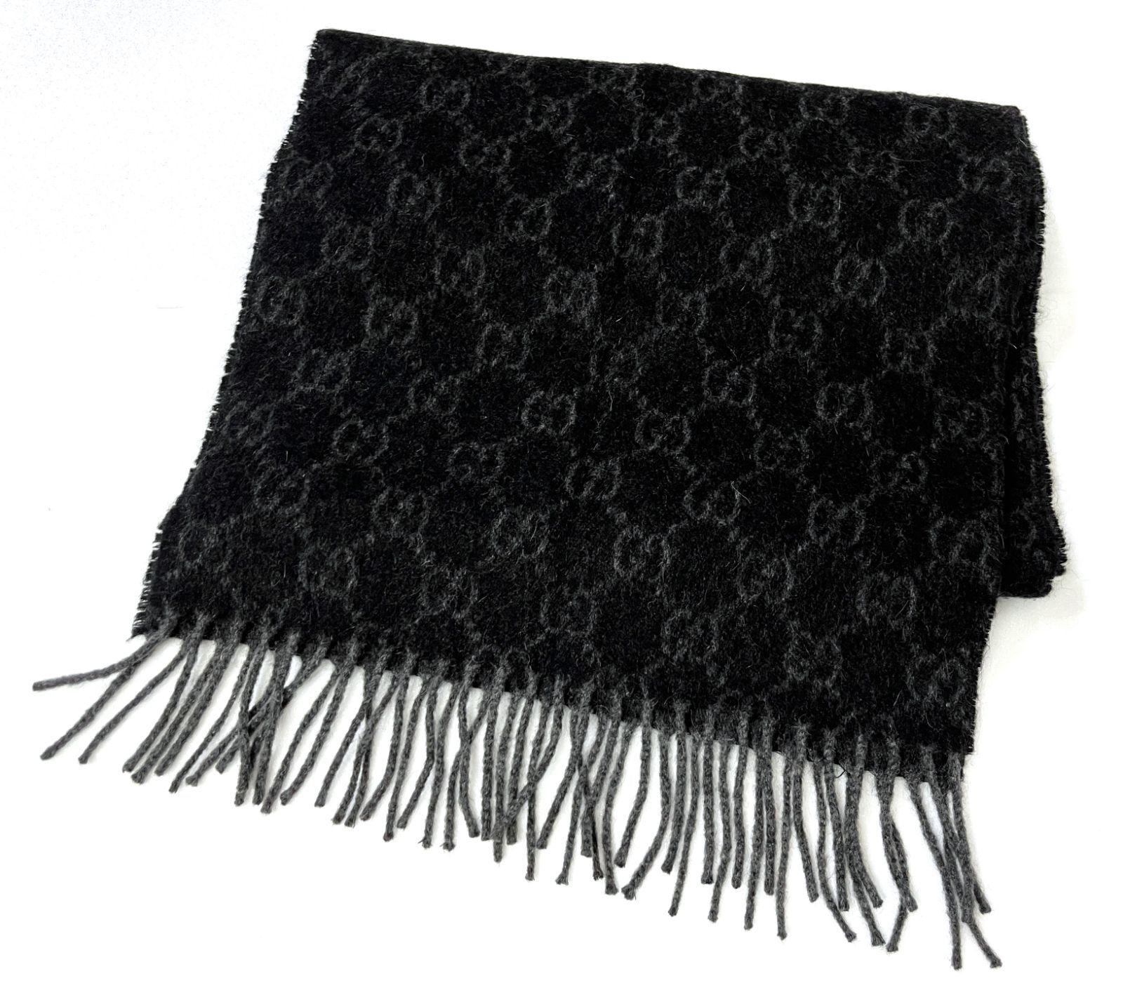 GUCCI｜グッチ GG柄 カシミヤ フリンジマフラー ストール ショール