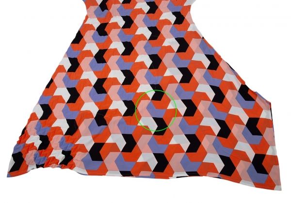 イッセイミヤケISSEY MIYAKE 幾何学プリントプリーツ切替半袖