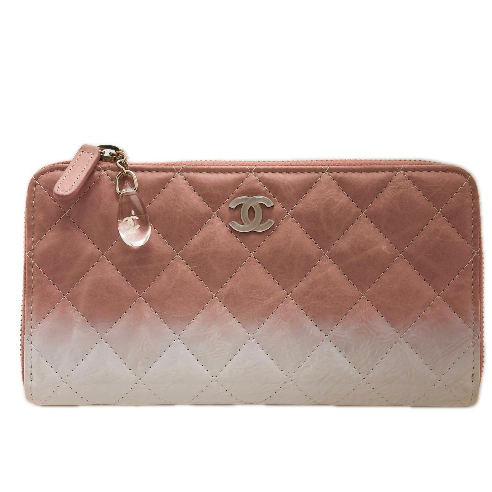 CHANEL シャネル マトラッセ ロングジップ長財布 ピンクグラデーション