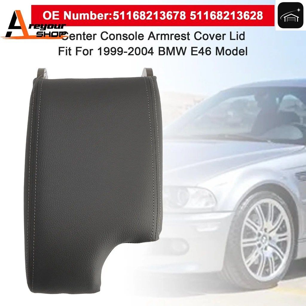 グレーのセンターコンソール アームレスト カバーリッド BMW 3シリーズ E46 1999-2004 M3 カスタム パーツ