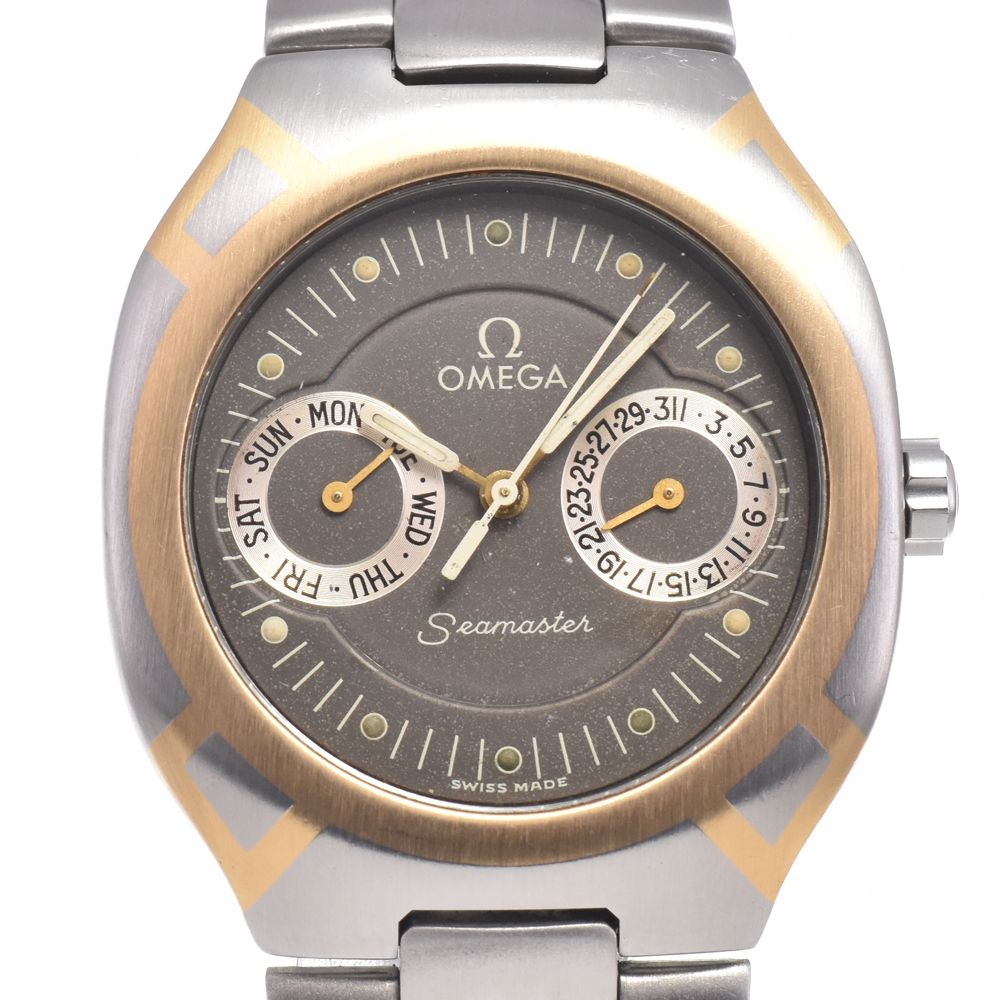 オメガ OMEGA シーマスター ポラリス デイデイト SS/K18YG グレー
