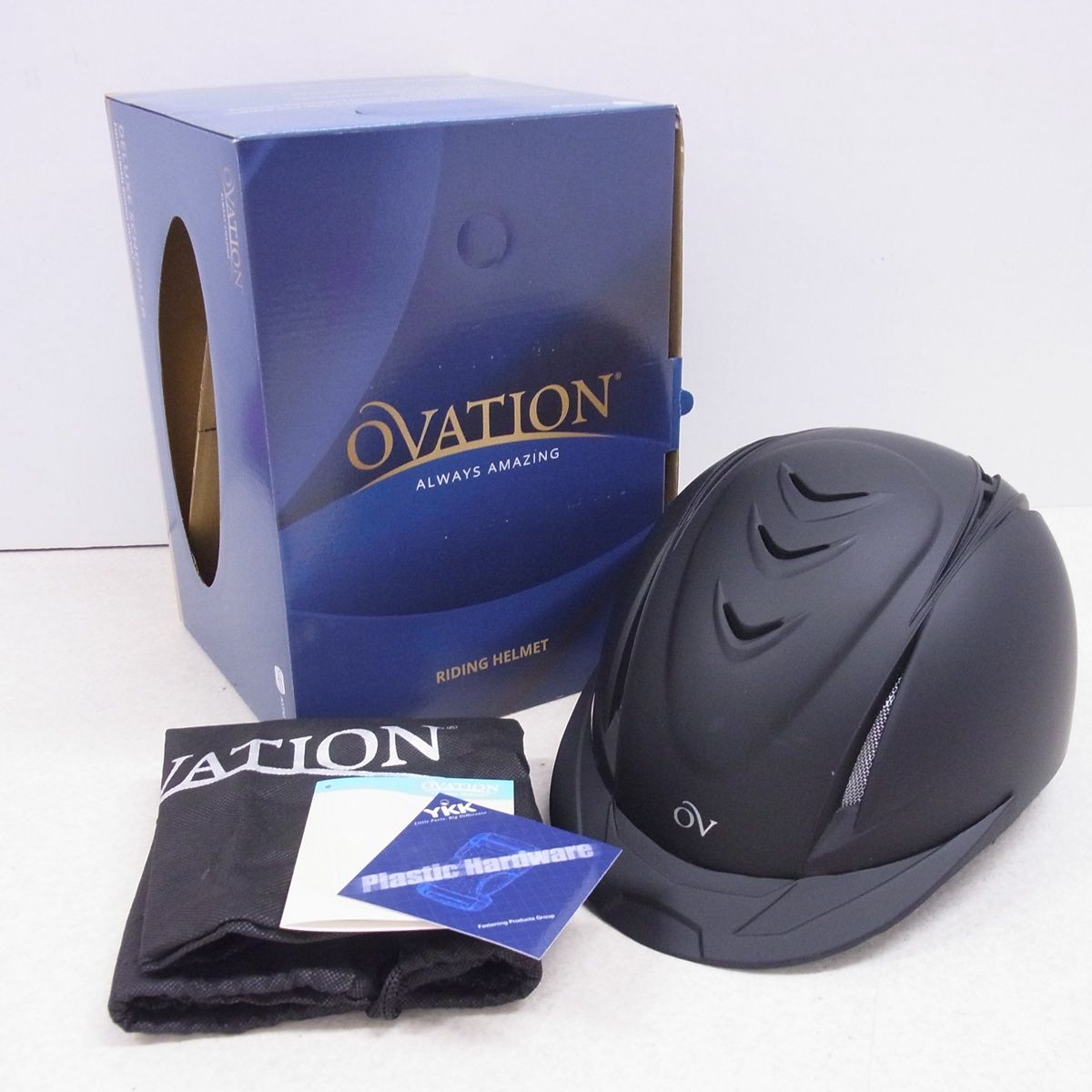 美品 OVATION オベーション 乗馬用 デラックス スクーラー ヘルメット ブラック M/L サイズ