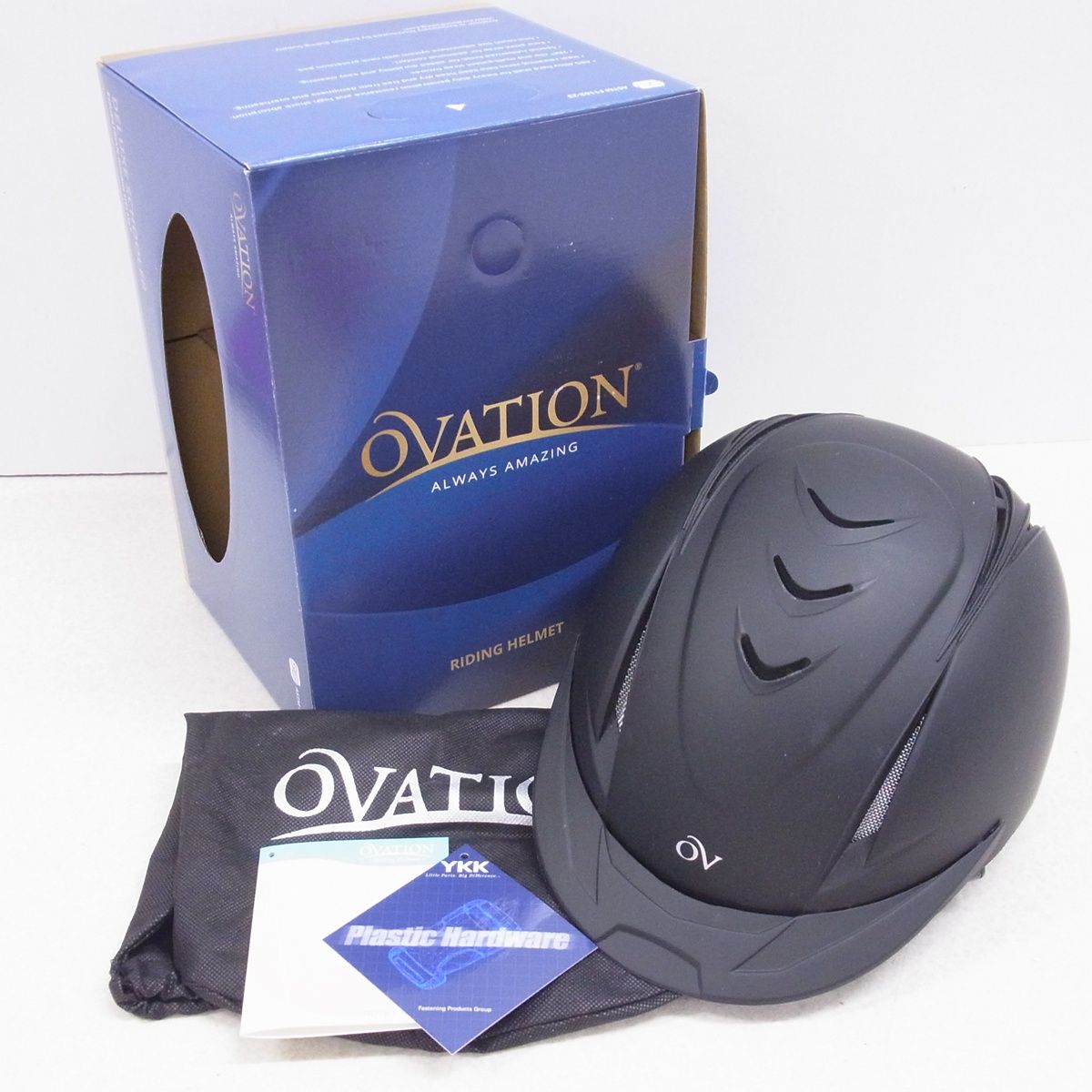 美品 OVATION オベーション 乗馬用 デラックス スクーラー ヘルメット ブラック L/XL サイズ