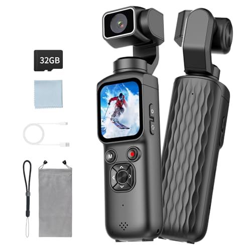 【2026業界新設計】明誠 Vlogカメラ アクションカメラ ボディカメラ ビデオカメラ 小型 CMOS 4K動画撮影 7500万画素 手ブレ補正 330°回転レンズ 顔 被写体トラッキング 1.72インチタッチ画面&モニター 190分連続録画 WiFi yu