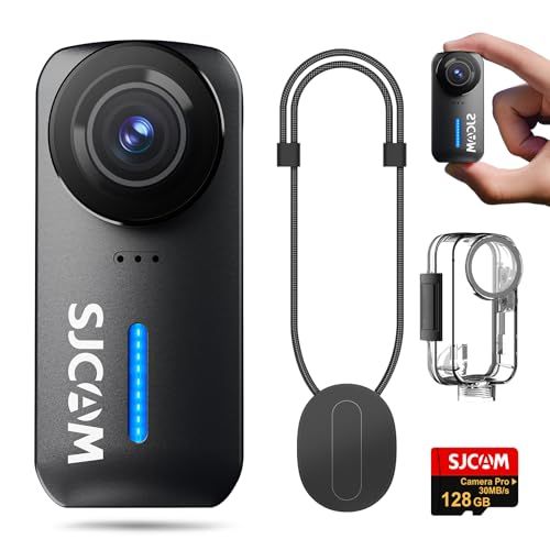 SJCAM C110PLUS 128GB 小型アクションカメラ｜4K30fps 手ブレ補正搭載｜30m防水 ボディカメラ｜170°広角 8倍ズーム｜Wi-Fi接続 縦画面録画対応｜磁気マウント付属 バイク/Vlog/旅行用 XYDLyu