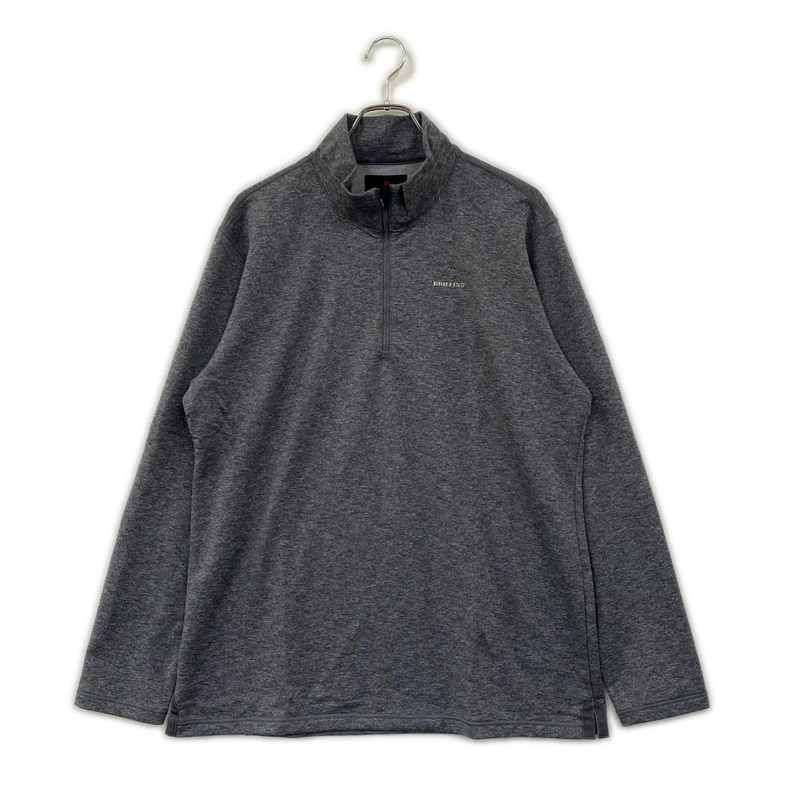 中古 メンズ ブリーフィング BRIEFING 長袖シャツ XL グレー ハーフジップ