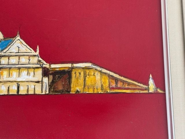 真作 市村 司 ベネチア 風景画 F6号キャンバス 油彩画 油絵 額装 象元