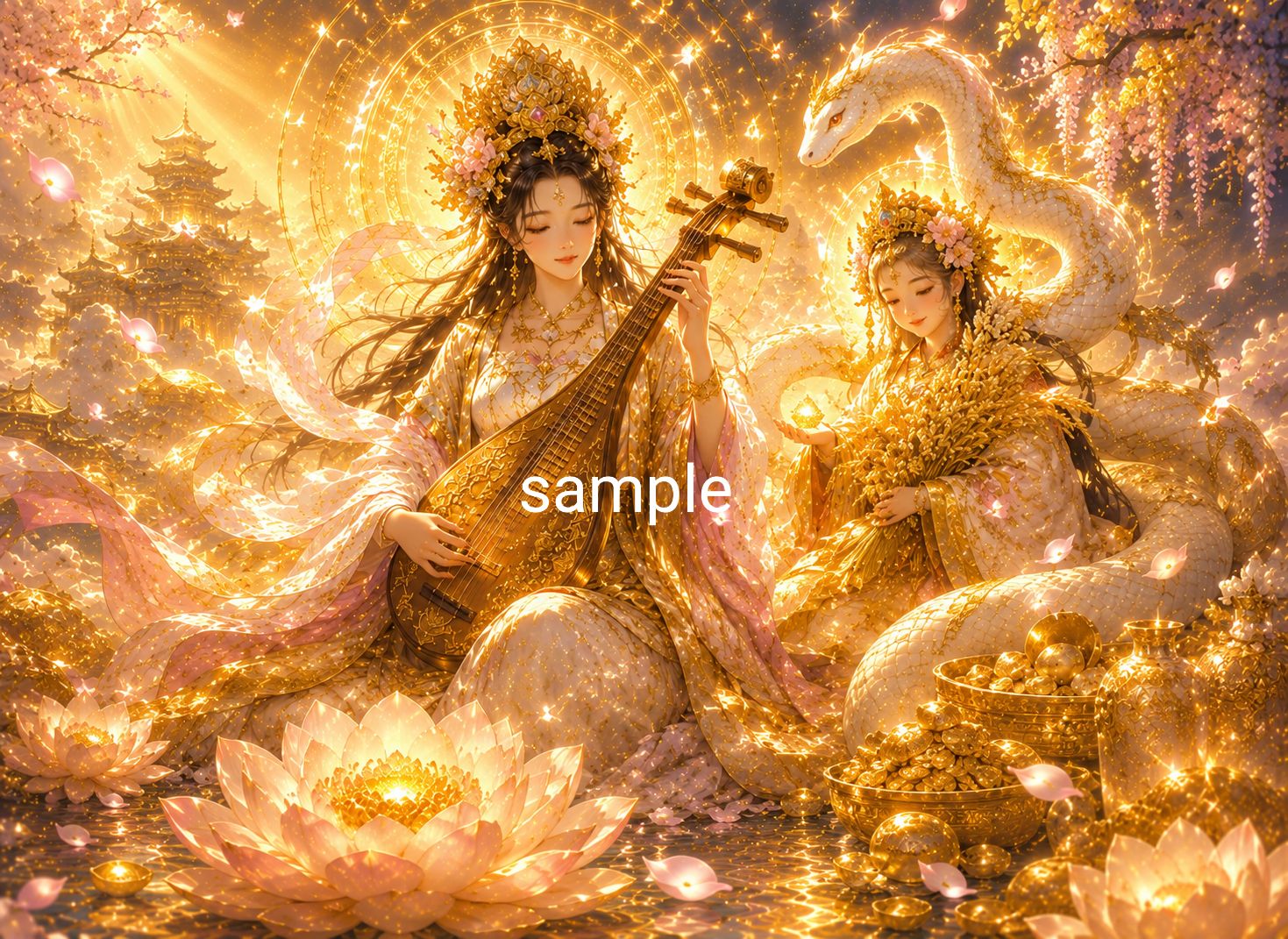 開運・金運・財運】弁財天×宇賀神 黄金の神域 ヒーリングアート