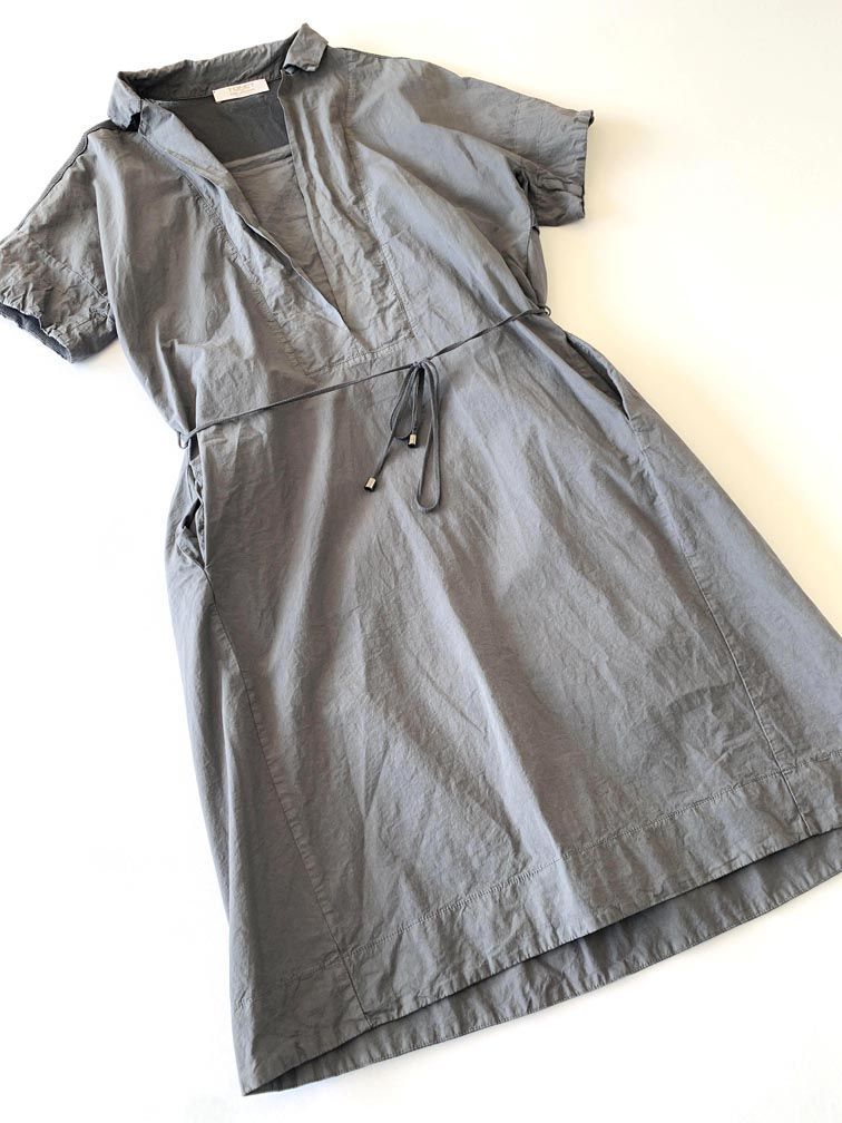 TONET FOR Leilian イタリア製 半袖 ワンピース size9/グレー ■◆◎レディース
