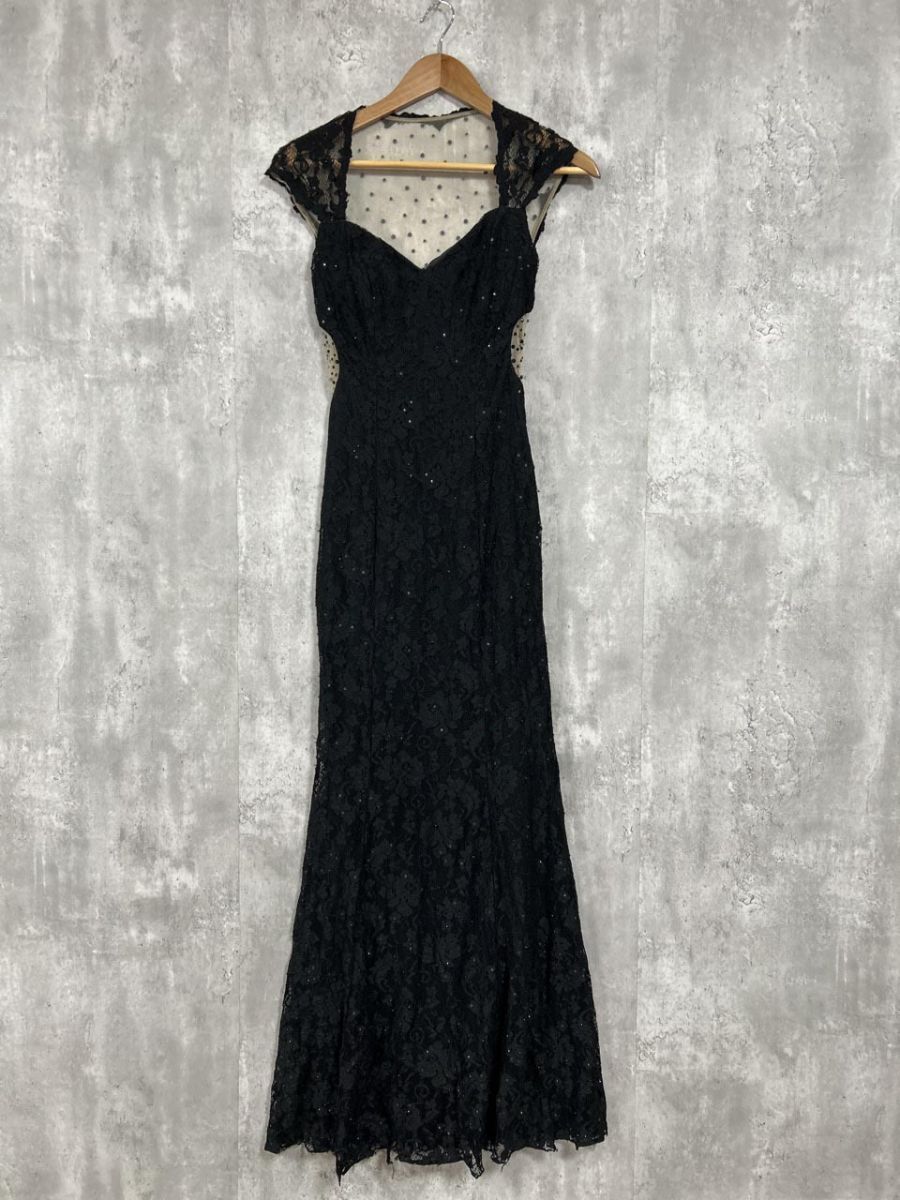 ALYCE アリス レース シースルー キャバドレス パーティー 結婚式 発表会 ドレス ワンピース size2/黒 ■■◎レディース