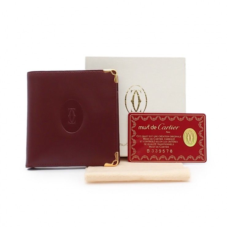 未使用品 Cartier カルティエ マストライン 折り財布 73184192 レザー