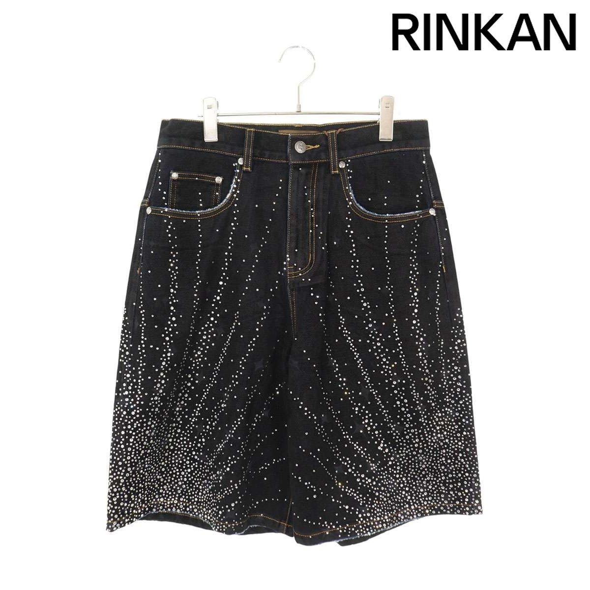 バースオブロイヤルチャイルド STARDUST SHORTS ラインストーン付きデニムハーフパンツ メンズ S