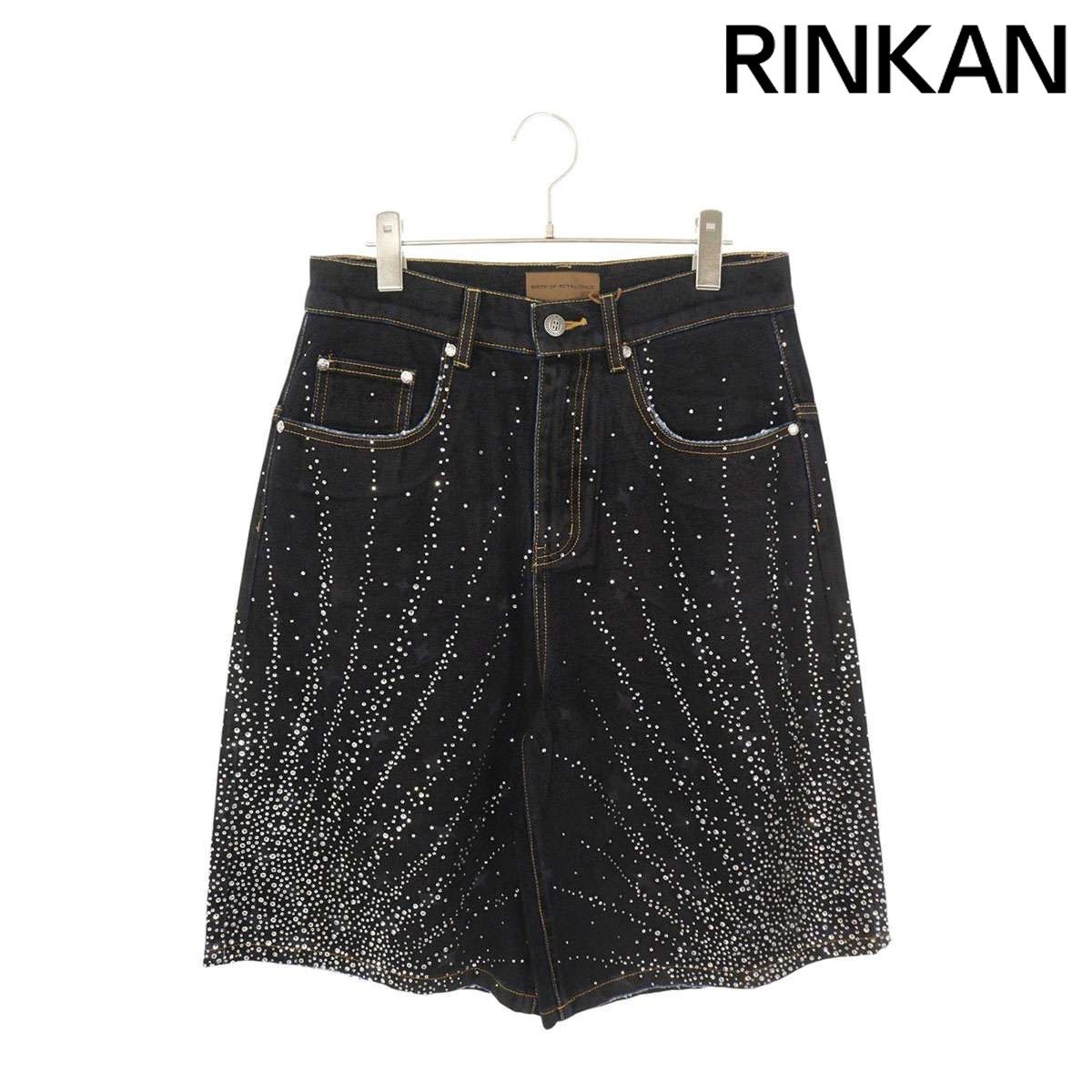バースオブロイヤルチャイルド STARDUST SHORTS ラインストーン付きデニムハーフパンツ メンズ S