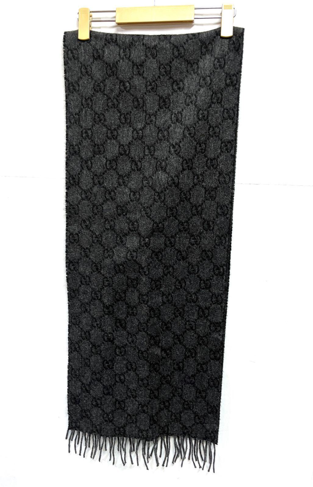 GUCCI｜グッチ GG柄 カシミヤ フリンジマフラー ストール ショール