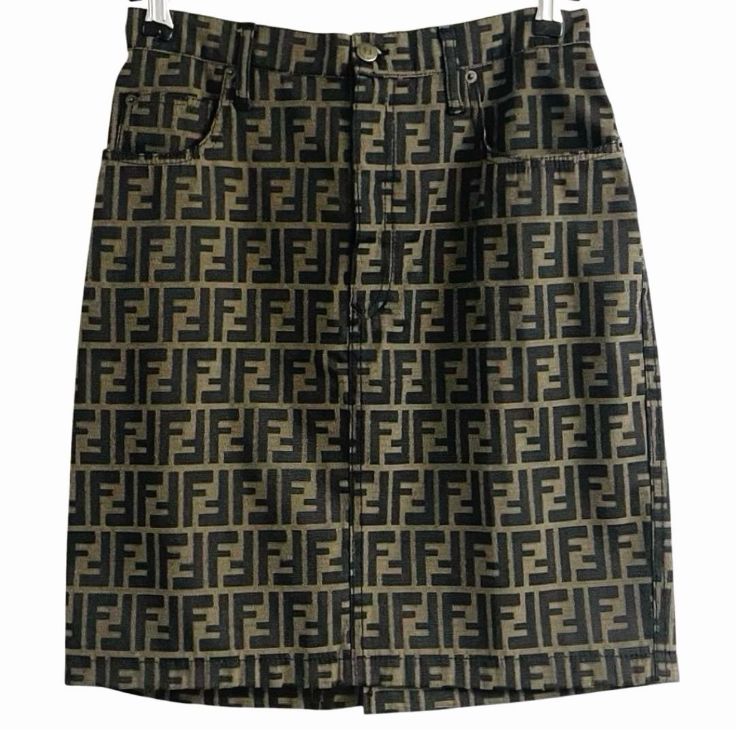 FENDI JEANS フェンディ ジーンズ ズッカ柄 スカート I 46 INCH32 D 42