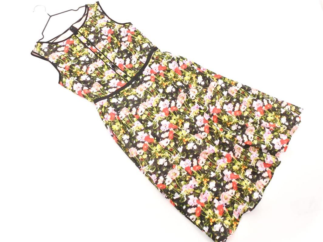 TOCCA トッカ 花柄 ノースリーブ ワンピース size0/黒 □◇ レディース