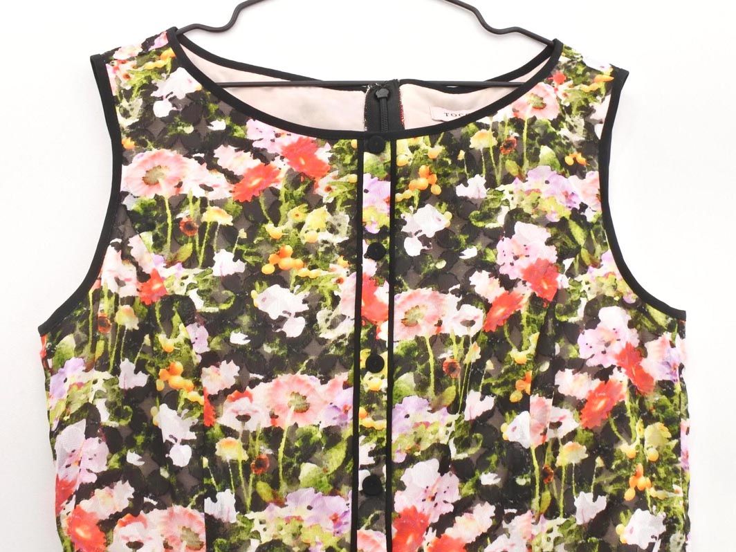 TOCCA トッカ 花柄 ノースリーブ ワンピース size0/黒 □◇ レディース