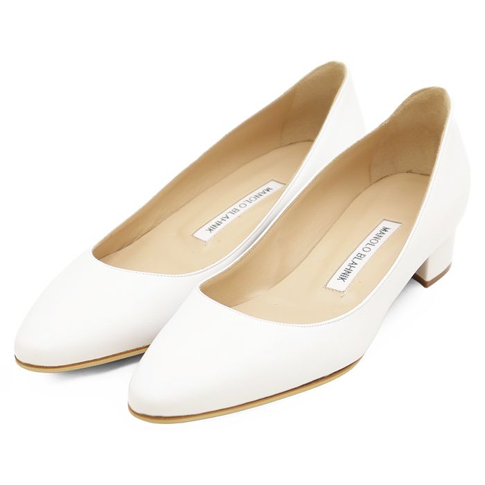SALE【新品同様】MANOLO BLAHNIK マノロブラニク ローヒールパンプス