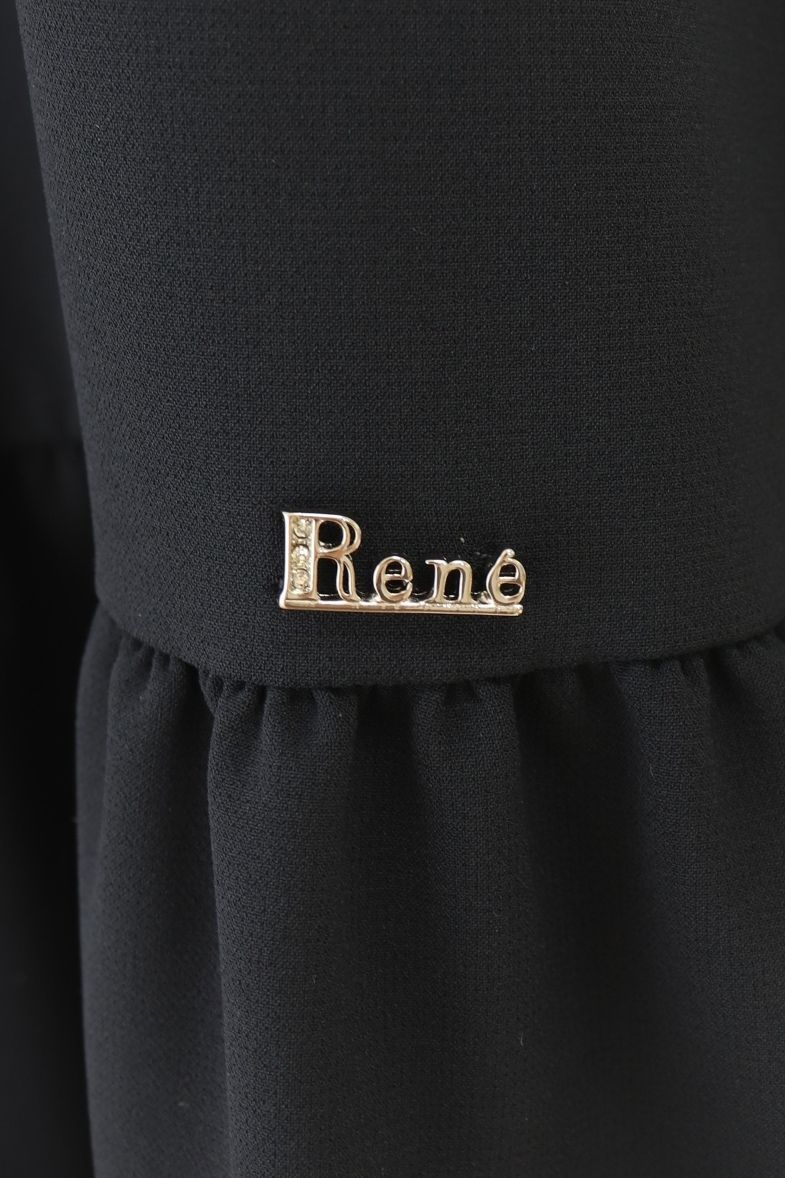 Rene 裾ギャザー半袖ワンピース 5317010 2023年商品 紺/ネイビー ルネ