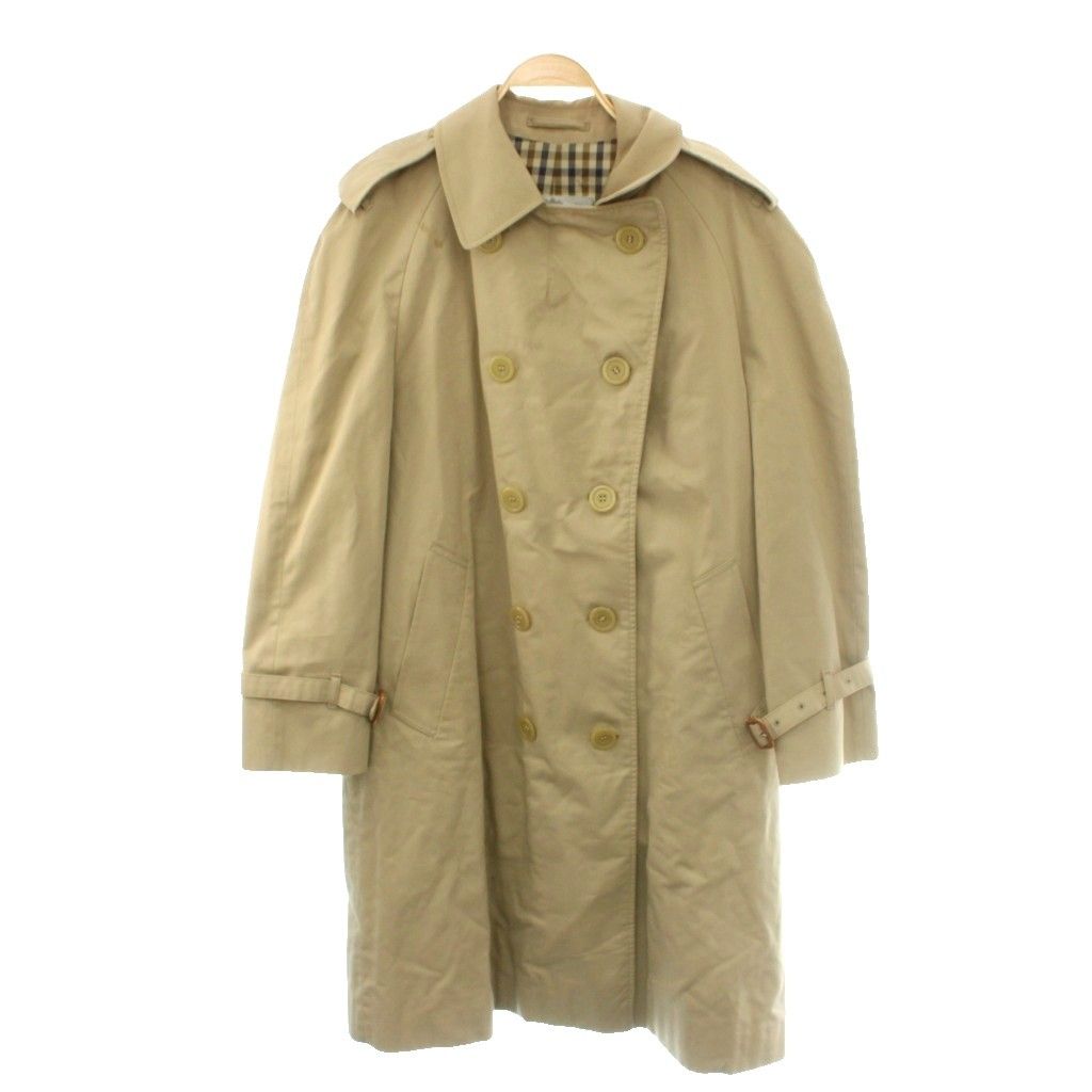 アクアスキュータム トレンチコート ベルト ガンクラブチェック 綿 ベージュ アクアスキュータム AQUASCUTUM トレンチコート クラブチェック